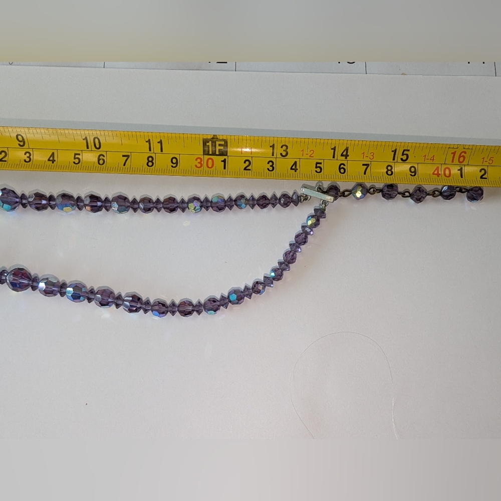 EVC PURPLE AB CRYSTAL NECKLACE - Picture 8 of 10